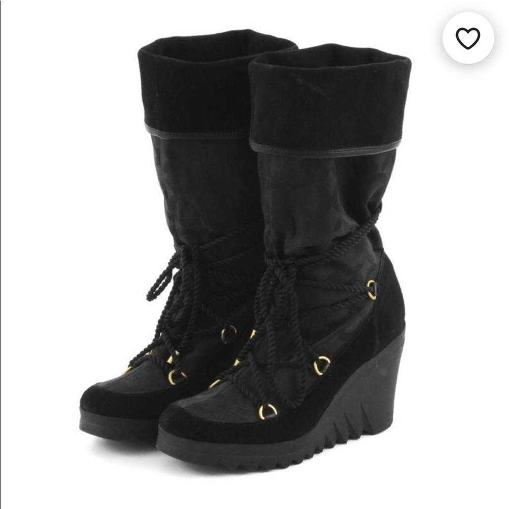 Coach Signature Tall Wedge Boots